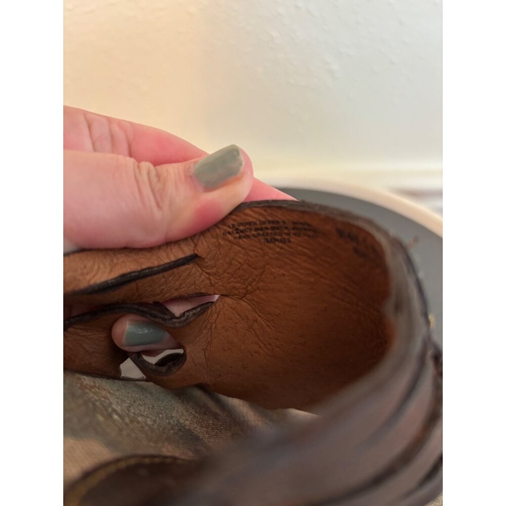 Born Laramie Full Grain Leather Dark Brown Slide Sandals Womens - Picture 10 of 10